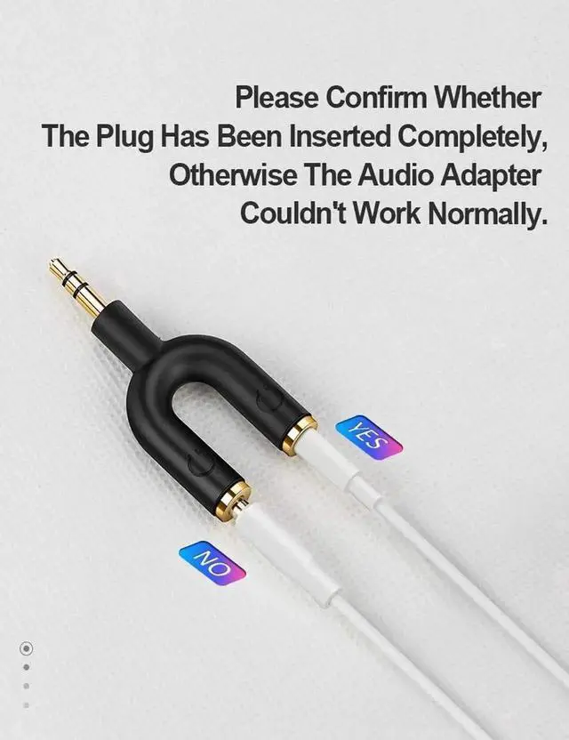 Alt view image 4 of 7 - WRIARICH 3.5mm Audio Headphone Splitter, Male to Dual 3.5mm Female Y-Splitter Jack Adapter, Black Stereo Audio Splitter for Headphones, Earphones, Phones, Tablets, MP3 Players
