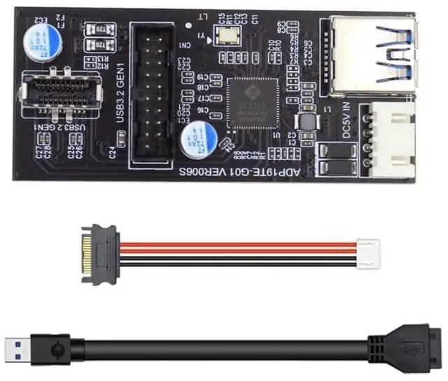 Main image of WRIARICH 19/20Pin USB 3.0 Header Splitter PCBA Adapter Hub, Single Male Header to 20Pin USB3.0 + Type-E Dual Female Ports, 5Gbps Internal PC Motherboard Expansion Splitter