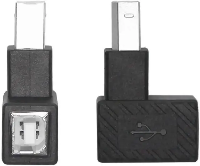 Alt view image 5 of 6 - WRIARICH 2 Pack 90 Degree USB 2.0 Type-B Male to Female Adapter, Right Angle Printer Connector for Printers, Scanners & External Hard Drives