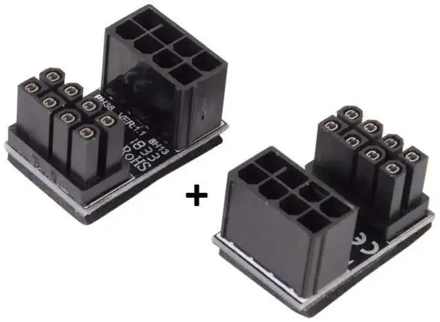 Alt view image 2 of 6 - WRIARICH 180 Degree Angled ATX 8Pin Female to Male Power Adapter Cable for Desktop GPU Graphics Card