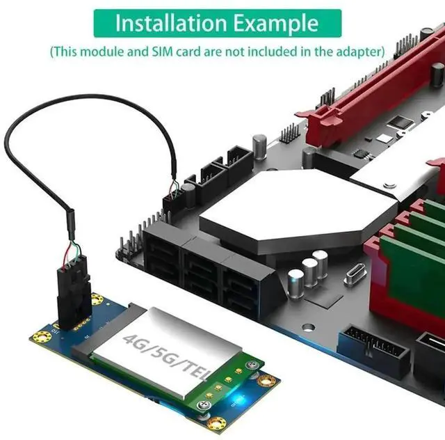 Alt view image 3 of 4 - WRIARICH Mini PCI-E to USB 2.0 WWAN Adapter with SIM Card Slot for LTE Cellular Module