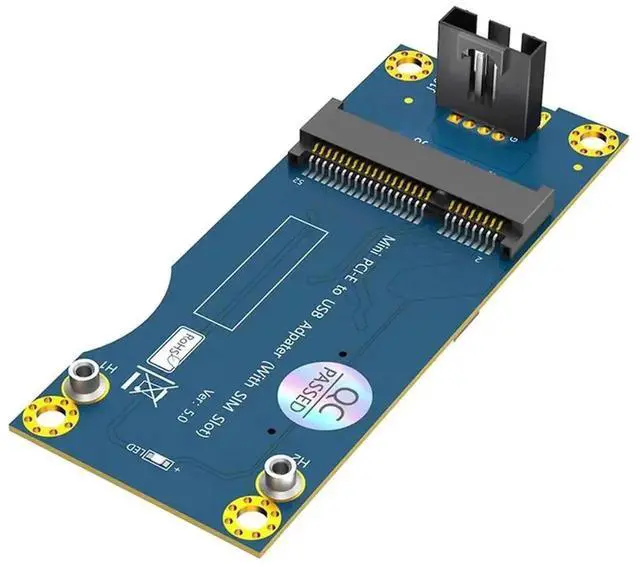 Alt view image 4 of 4 - WRIARICH Mini PCI-E to USB 2.0 WWAN Adapter with SIM Card Slot for LTE Cellular Module