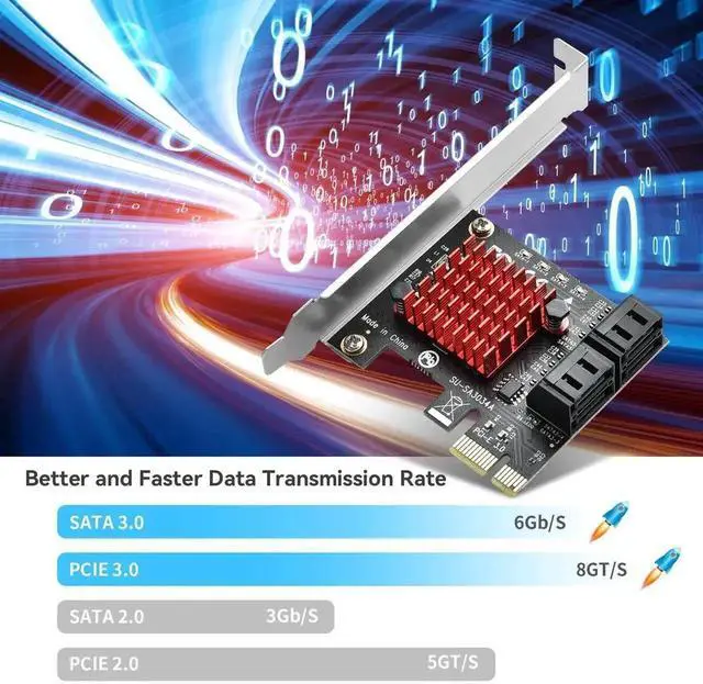 Alt view image 4 of 7 - WRIARICH 4 Port PCIe SATA 3.0 Expansion Card, 6Gbps PCI Express SATA Controller with Low Profile Bracket
