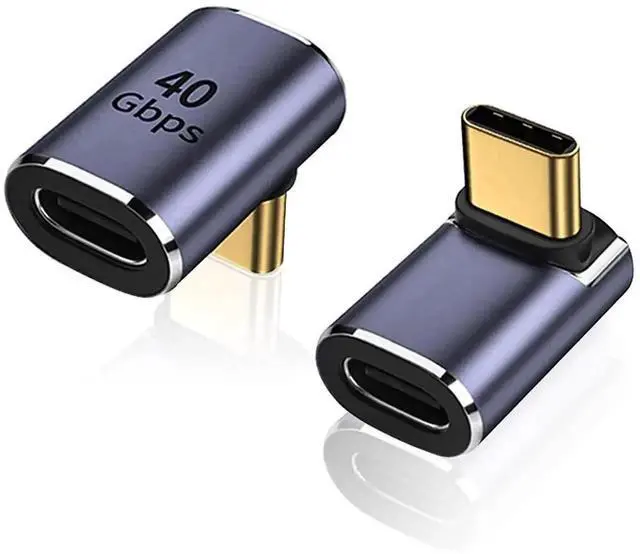 Main image of WRIARICH 2 Pack Metallic Purple 90 Degree Right Angle USB-C Male to Female Extender Adapter, 100W PD Fast Charging Type-C Connector for Steam Deck, ROG Ally, Switch, Laptops, Tablets & Phones