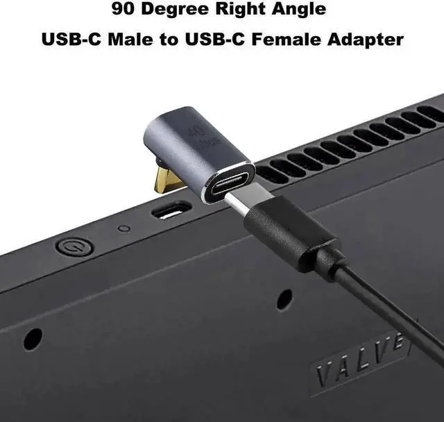 Alt view image 4 of 6 - WRIARICH 2 Pack Metallic Purple 90 Degree Right Angle USB-C Male to Female Extender Adapter, 100W PD Fast Charging Type-C Connector for Steam Deck, ROG Ally, Switch, Laptops, Tablets & Phones