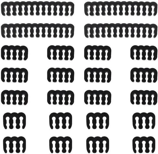 Main image of WRIARICH 24Pcs Black Cable Combs for PC Wiring Harness Management, Multi-Spec Wire Clips Fit 18AWG Cables