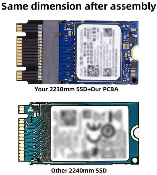 Alt view image 5 of 7 - NGFF B+M Key Male to M-Key Female Extension Adapter, 2230 (22×30mm) to 2242 (22×42mm) M.2 SSD Converter, PCIe 4.0 Compatible for Lenovo Legion Go & ThinkPad X270/X280/T470/T480/L480/T580 Laptops