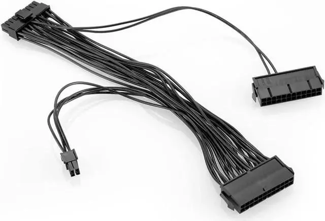 Alt view image 2 of 5 - WRIARICH Dual PSU Synchronous Startup 24Pin Extension Cable Kit, ATX 20+4 Pin Multiple Power Supply Splitter Adapter Cord for Desktop Motherboard Dual Power Expansion