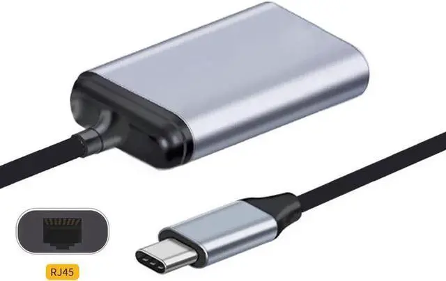 Alt view image 2 of 3 - WRIARICH USB 3.1 Type-C Male to Gigabit Ethernet RJ45 Female Adapter, 1000Mbps USB-C LAN Network Cable Converter for Laptop PC