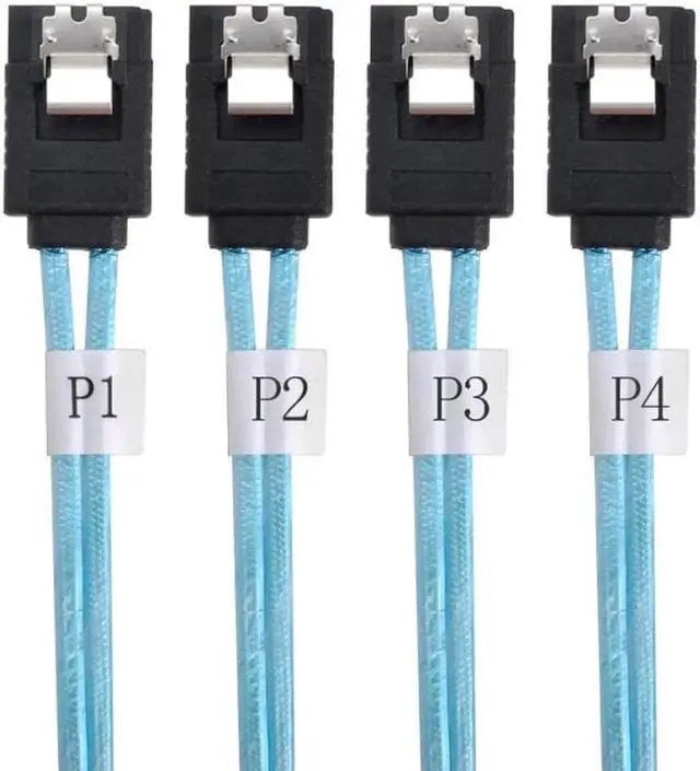 Alt view image 3 of 3 - WRIARICH 100cm Internal SAS to 4x 7Pin SATA Breakout Cable, 6Gbps Server RAID Hard Drive Data Cord