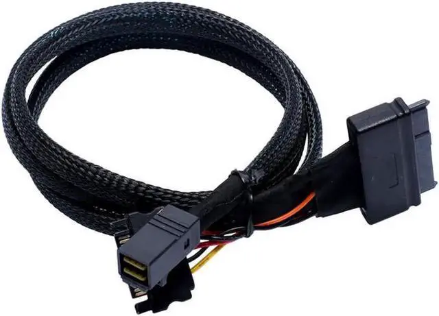 Alt view image 2 of 4 - WRIARICH Internal 12G HD Mini SAS SFF-8643 to U.2 SFF-8639 NVMe PCIe SSD Adapter Cable with SATA Power for Mainboard Intel SSD 750 p3600 p3700 U2 SFF8639 - 1m