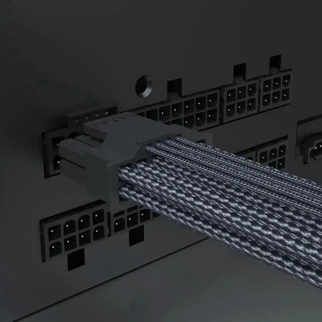 Alt view image 2 of 7 - WRIARICH Black Sleeved PCIe 5.0 12VHPWR 16Pin(12+4) Male to Male Modular PSU Cable, 16AWG High Current GPU Power Cord for RTX 3090Ti, RTX 4080, RTX 4090