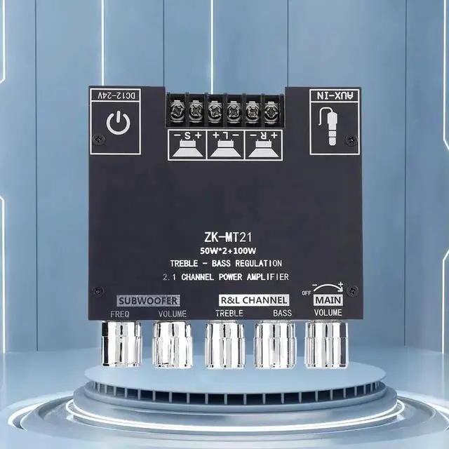 Alt view image 3 of 4 - WRIARICH ZK-MT21 Bluetooth 2.1 Channel Amplifier Board, Digital Audio Power Amp Module with Subwoofer Bass Output