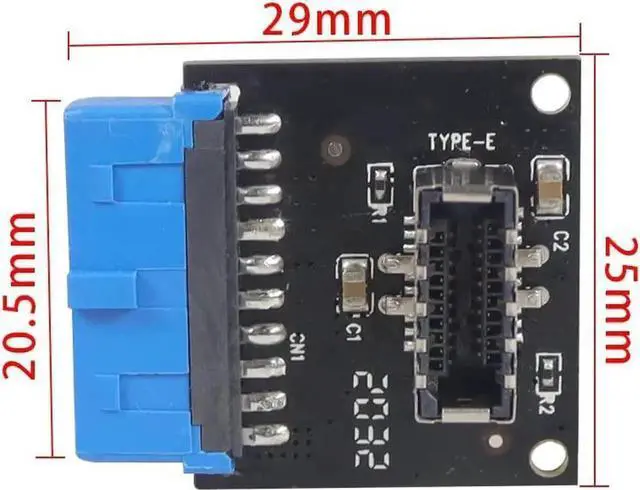 Alt view image 5 of 6 - WRIARICH 2 Pack USB 3.1 Type-E Front Panel Socket to USB 3.0 20Pin Male Header Adapter Cable, Motherboard Internal Extension Connector
