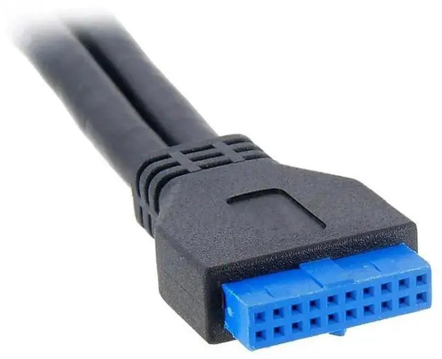 Alt view image 4 of 5 - WRIARICH 1.64ft 19/20Pin USB 3.0 Header to Dual USB 3.0 Female Extension Cable with Mount Screw for PC Front Panel