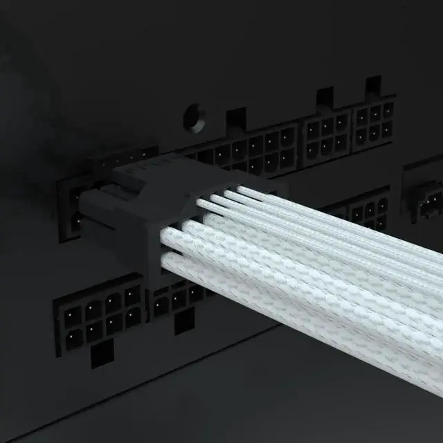 Alt view image 3 of 6 - WRIARICH White Nylon Sleeved PCIe 5.0 12VHPWR 16Pin(12+4) Male to Male Modular PSU Cable, 16AWG High Current GPU Power Cord Compatible with RTX 3090Ti, RTX 4080, RTX 4090