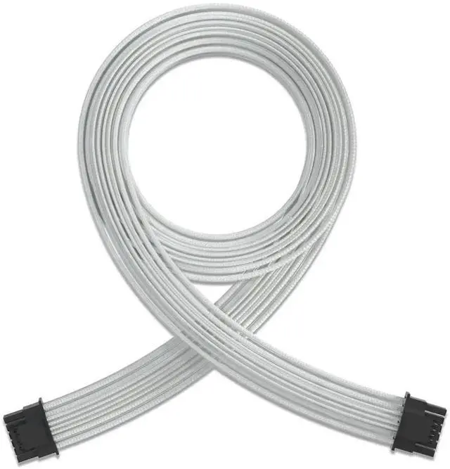 Main image of WRIARICH White Nylon Sleeved PCIe 5.0 12VHPWR 16Pin(12+4) Male to Male Modular PSU Cable, 16AWG High Current GPU Power Cord Compatible with RTX 3090Ti, RTX 4080, RTX 4090
