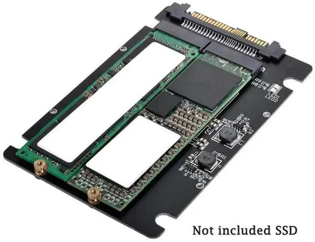 Alt view image 2 of 7 - WRIARICH SFF-8639 U.2 NVMe to Combo NGFF M.2 M-Key SSD Adapter, Dual-Slot PCIe NVMe + SATA M.2 Converter for Motherboard Storage Upgrade, Compatible with Intel 750, P3600, P3700 U.2 Enterprise SSD