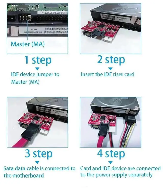Alt view image 3 of 6 - WRIARICH 2-in-1 Bidirectional IDE to SATA & SATA to IDE Adapter Converter, 3.5" 40Pin PATA Interface for HDD, DVD, CD Drives, Comes with SATA Data Cable for Legacy PC Storage Upgrade