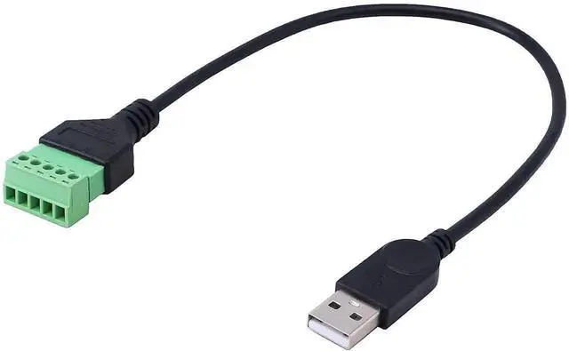 Main image of WRIARICH 1FT USB 2.0 Type A Male to 5Pin Screw Terminal Female Adapter Cable, Solderless USB Data & Charging Extension Cord