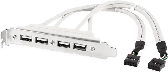 Main image of WRIARICH ft 4-Port USB 2.0 PCI Bracket Splitter Cable, Dual 9Pin Motherboard Headers to 4 USB 2.0 Female Ports with Full-Profile PCI Slot Cover