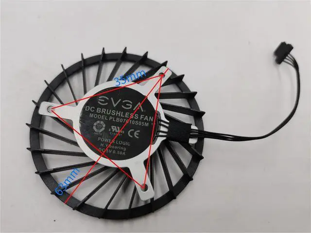 Alt view image 2 of 6 - WRIARICH PLB07010S05M Motherboard Cooling Fan, DC 5V 0.5A 4Pin PWM Fan Replacement for MSI X299 Dark Mainboard