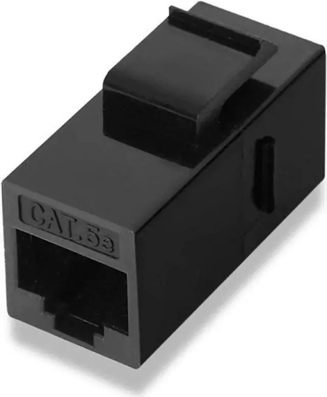 Alt view image 4 of 6 - WRIARICH 5-Pack CAT5E UTP RJ45 Female to Female Keystone Coupler Insert, Snap-In RJ45 Jack Adapter for Wall Plates & Patch Panels, Black