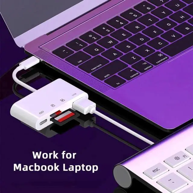 Alt view image 3 of 7 - WRIARICH USB-C TF Micro SD Card Reader Adapter, USB 2.0 Type-C to SD/SDXC Reader with USB Female Port & 27W PD Charging Function for Phone, Tablet, Laptop