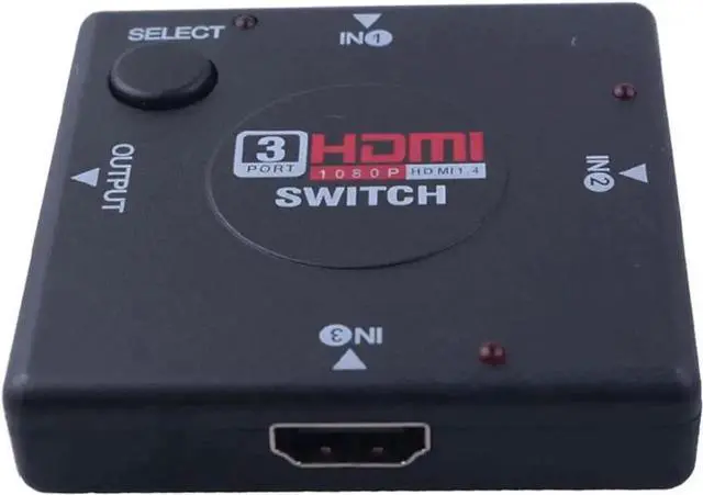 Alt view image 4 of 4 - WRIARICH 3 in 1 Out Manual HDMI Switch, 3-Port 1080P Full HD HDMI Switcher Manual Selector, Supports 1920x1080 Video for DVD Players, PC, Laptops and All HDMI Devices