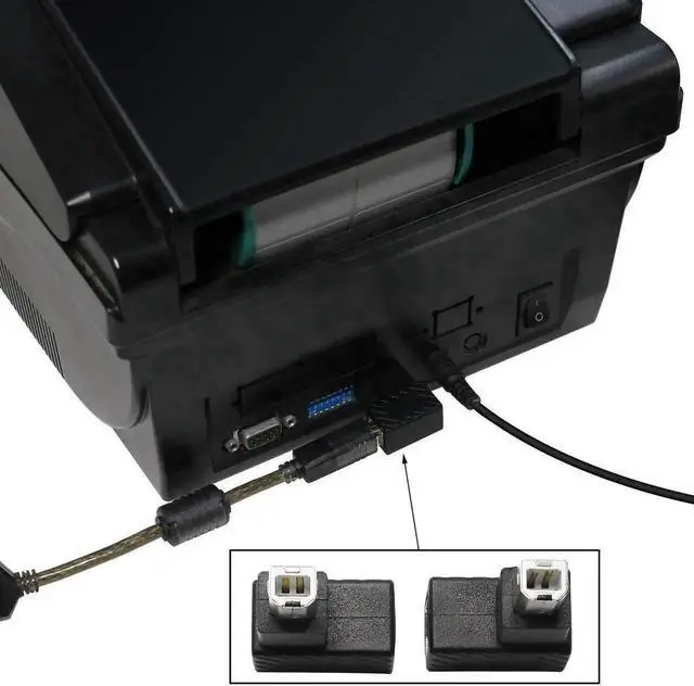 Alt view image 6 of 6 - WRIARICH 2 Pack 90 Degree USB 2.0 Type B Printer Adapter, Left & Right Angle USB B Male to B Female Extension Connector for Printer, Scanner, External Hard Drive