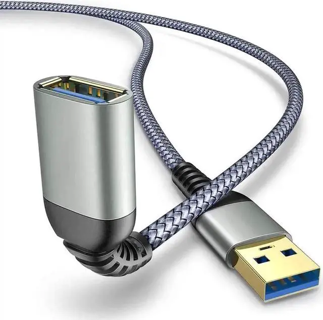 Alt view image 4 of 7 - WRIARICH 2 Pack 6.6FT USB 3.0 Type A Male to Female Extension Cable, Braided High Speed Cord for Keyboard, Mouse, Flash Drive & Hard Drive