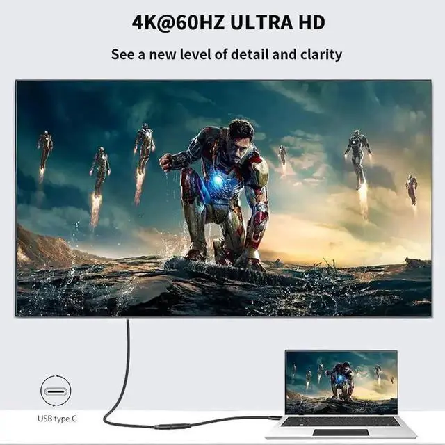 Alt view image 3 of 7 - WRIARICH 2-Pack 6.6FT USB-C Extension Cable, USB 3.1 Gen2 10Gbps 5A PD 100W Charging 4K Video Extender for Switch, MacBook, iPad Pro, Dell XPS, Surface Book