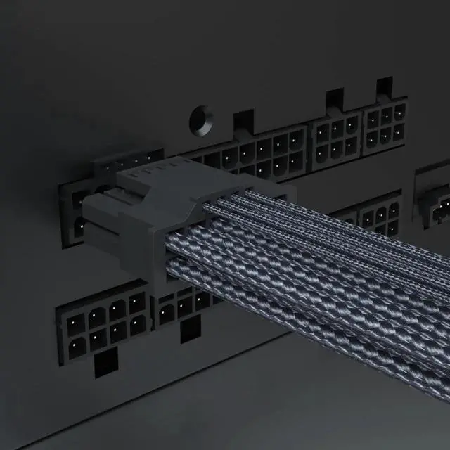 Alt view image 3 of 7 - WRIARICH PCIe 5.0 12VHPWR 16Pin(12+4) Black Sleeved Male to Male Modular PSU Cable, 16AWG for RTX 3090Ti 4080 4090 GPUs