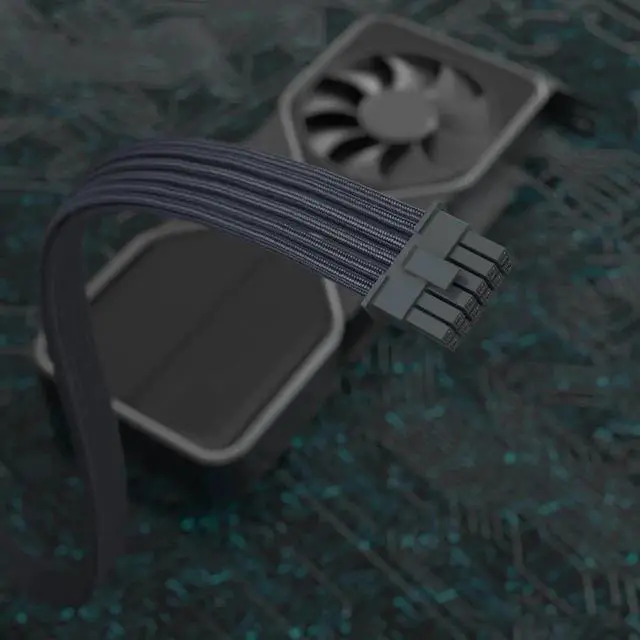 Alt view image 7 of 7 - WRIARICH PCIe 5.0 12VHPWR 16Pin(12+4) Black Sleeved Male to Male Modular PSU Cable, 16AWG for RTX 3090Ti 4080 4090 GPUs