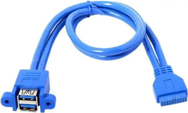 Alt view image 3 of 3 - WRIARICH 50cm Motherboard 20Pin to Stackable Dual USB 3.0 Female Panel Header Cable