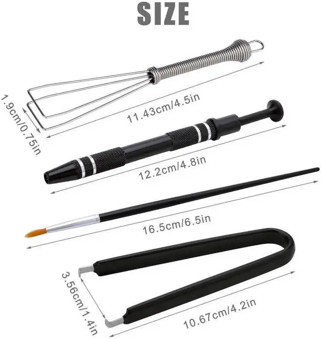 Alt view image 3 of 7 - WRIARICH Black Mechanical Keyboard Modding Tool Kit, Keycap & Switch Puller Set with Stem Holder and Lubrication Pen for Keyboard Maintenance