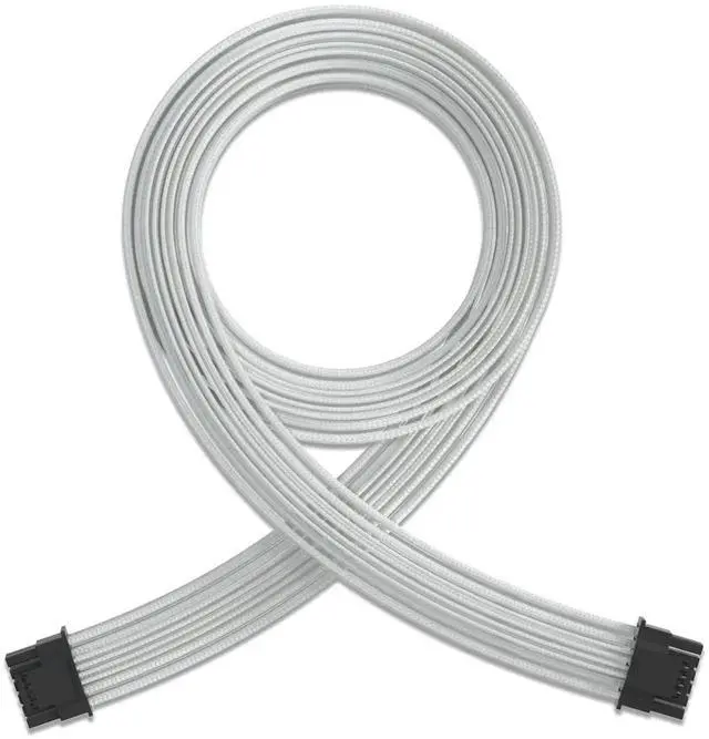 Main image of WRIARICH White Sleeved PCIe 5.0 12VHPWR 16Pin(12+4) Male-to-Male Modular PSU Cable, 16AWG for RTX 3090Ti, RTX 4080, RTX 4090