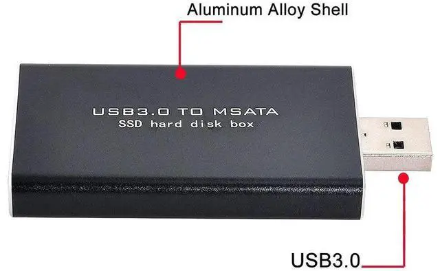 Alt view image 2 of 7 - WRIARICH Mini PCI-E mSATA to USB 3.0 External SSD Adapter Card with Protective Case, Portable mSATA PCBA Converter Enclosure for High-Speed Data Storage
