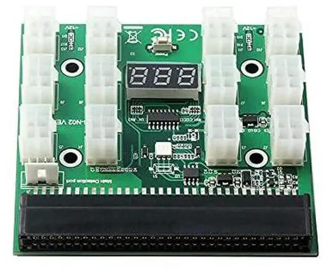 Alt view image 7 of 7 - WRIARICH 64Pin PCIe to 12-Port 6Pin 12V Breakout Board, HP Server PSU Conversion Adapter for BTC ETH Mining Rigs, Antminer & GPU Power Supply