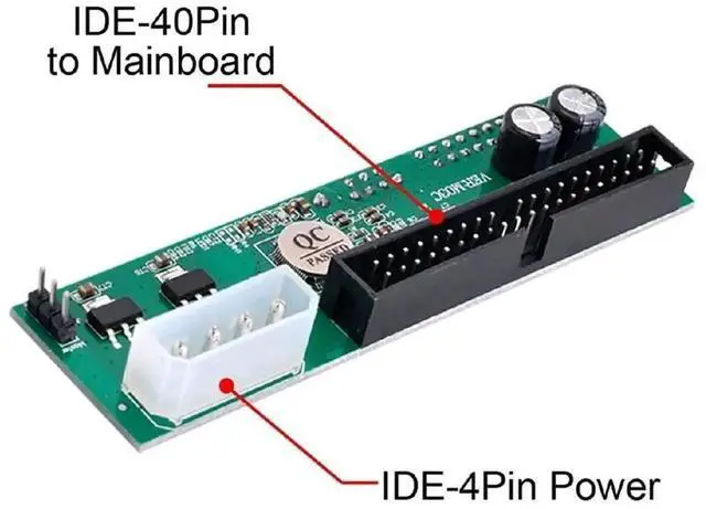 Alt view image 3 of 6 - WRIARICH SATA to IDE PATA 40Pin Converter PCBA Adapter, SATA HDD SSD to Legacy 40Pin IDE Motherboard Convert Board for Desktop 2.5/3.5 Inch Hard Drives
