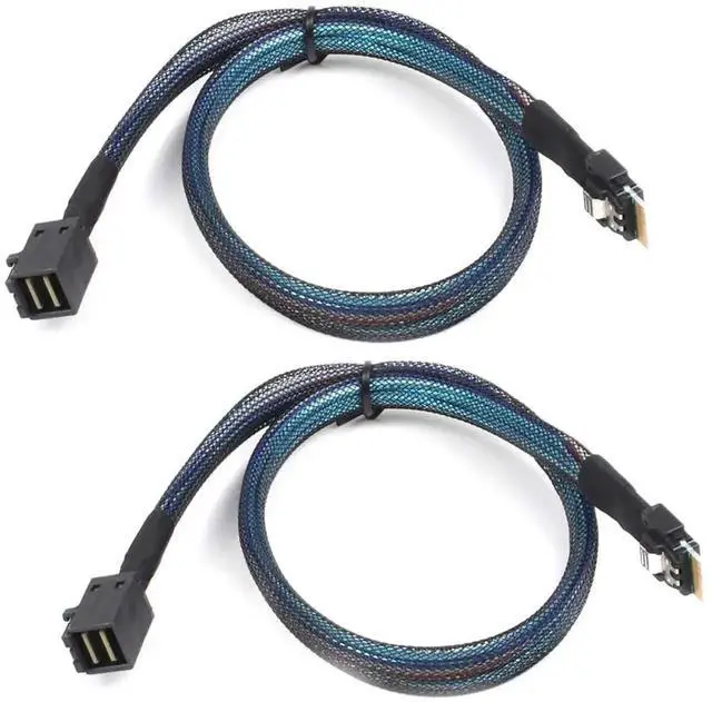 Alt view image 4 of 5 - WRIARICH 0.5m SFF-8654 4i 38Pin to SFF-8643 Mini SAS HD Breakout Cable, PCIe 4.0 Slimline SAS 12Gbps Server Storage Cable, 30AWG Pure Copper Black Wire