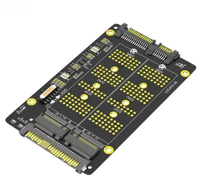 Main image of WRIARICH M.2 SSD Adapter Board, NVMe M-Key to U.2 SFF-8639 + SATA B-Key to 2.5" SATA Converter, Supports 2230 2242 2260 2280
