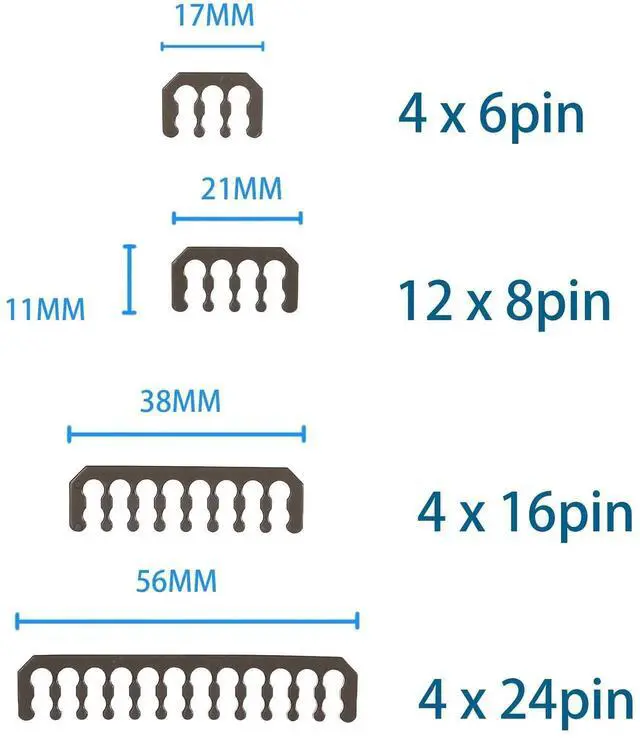 Alt view image 2 of 6 - WRIARICH Black PC Cable Comb Kit for Power Cable & Water Cooling Line Management, Wire Organizer Set Contains 424P+416P+128P+46P Cable Combs for Computer Chassis Wiring