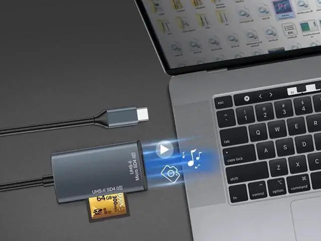 Alt view image 3 of 6 - USB-C SD 4.0 UHS-II Card Reader, 2-in-1 Dual Slot SD & TF Memory Card Adapter, Supports UHS-II / UHS-I SDXC SDHC MMC RS-MMC Micro SDXC Micro SDHC Cards, OTG Compatible for USB-C Laptops, Tablets & Sma