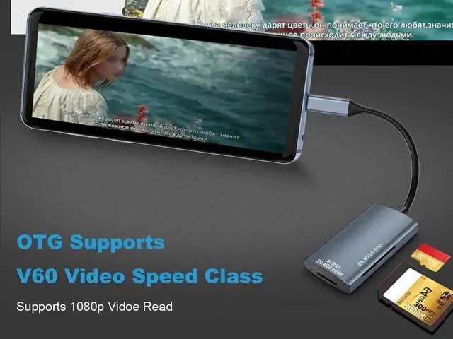 Alt view image 4 of 6 - USB-C SD 4.0 UHS-II Card Reader, 2-in-1 Dual Slot SD & TF Memory Card Adapter, Supports UHS-II / UHS-I SDXC SDHC MMC RS-MMC Micro SDXC Micro SDHC Cards, OTG Compatible for USB-C Laptops, Tablets & Sma