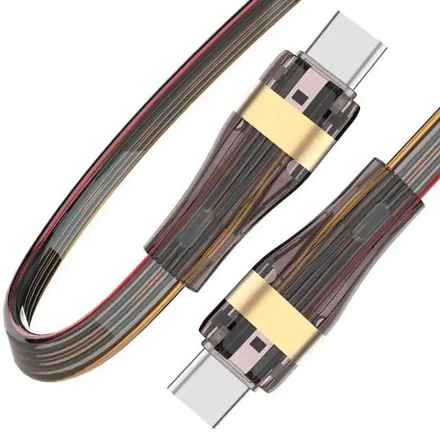 Main image of WRIARICH 1M Flat USB C to USB C Cable, USB 2.0 Type-C Male to Male Cord, 480Mbps Data Sync 65W PD Fast Charging Cable for Phones Tablets Power Banks