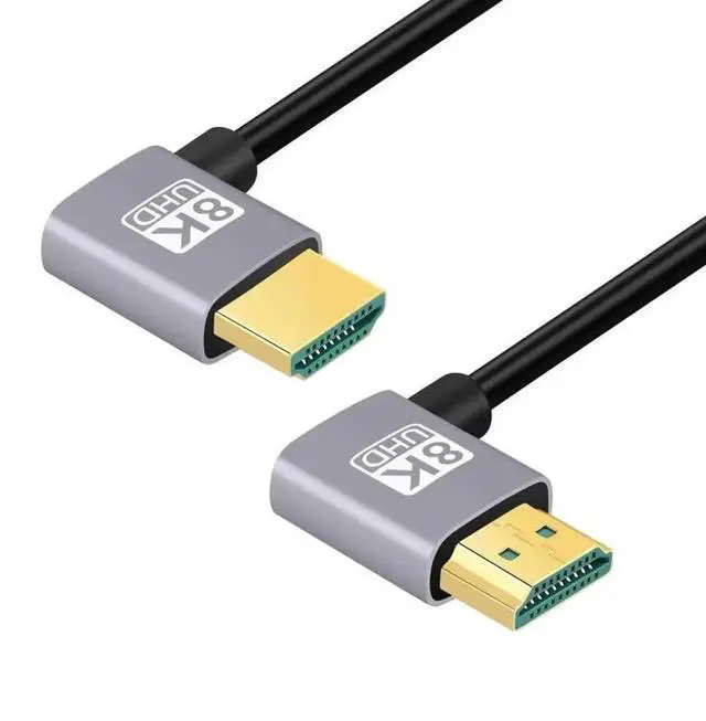 Main image of WRIARICH 50cm Ultra-Thin Left 90° to Right 90° Angled HDMI 2.1 Cable, Super Flexible Type-A HDMI Cord Supports 8K & 4K for Computer HDTV