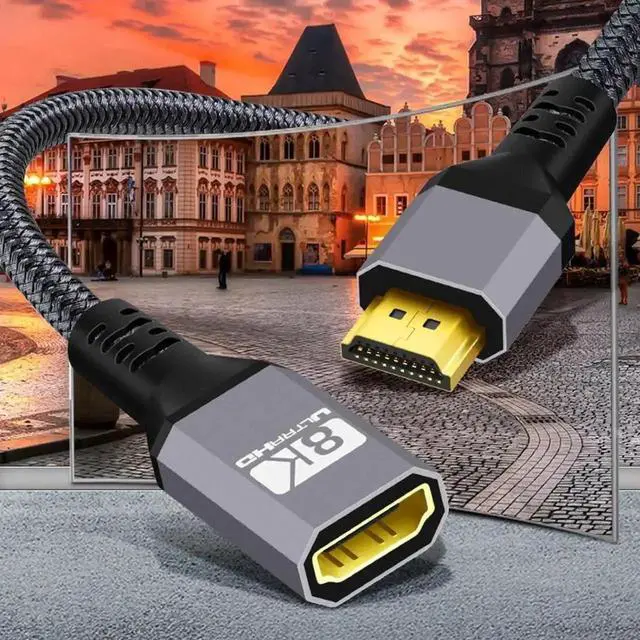 Alt view image 4 of 7 - WRIARICH 1.5M HDMI 2.1 Male to Female Extension Cable, 48Gbps High Speed, Support 8K@60Hz 4K@120Hz, Audio & 3D