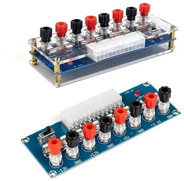 Main image of WRIARICH XH-M229 HU-M27 ATX Benchtop Power Breakout Board with Protective Case, 20/24Pin Desktop Chassis PSU Takeout Terminal Output Module