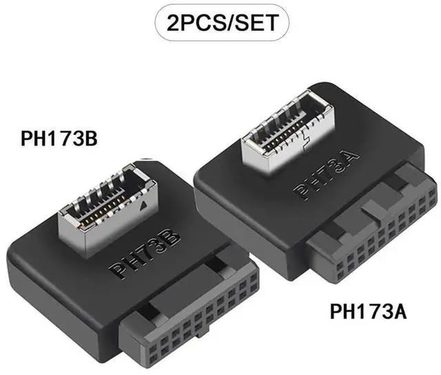 Alt view image 3 of 7 - WRIARICH 2 Pack Type-E Key-A to USB 3.0 20Pin Adapter, Front Panel Socket Converter for Motherboard